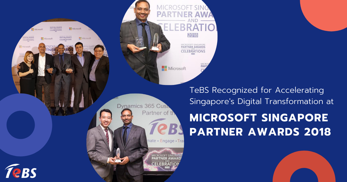 TeBS Recognized for Accelerating Singapore’s Digital Transformation at Microsoft Singapore Partner Awards