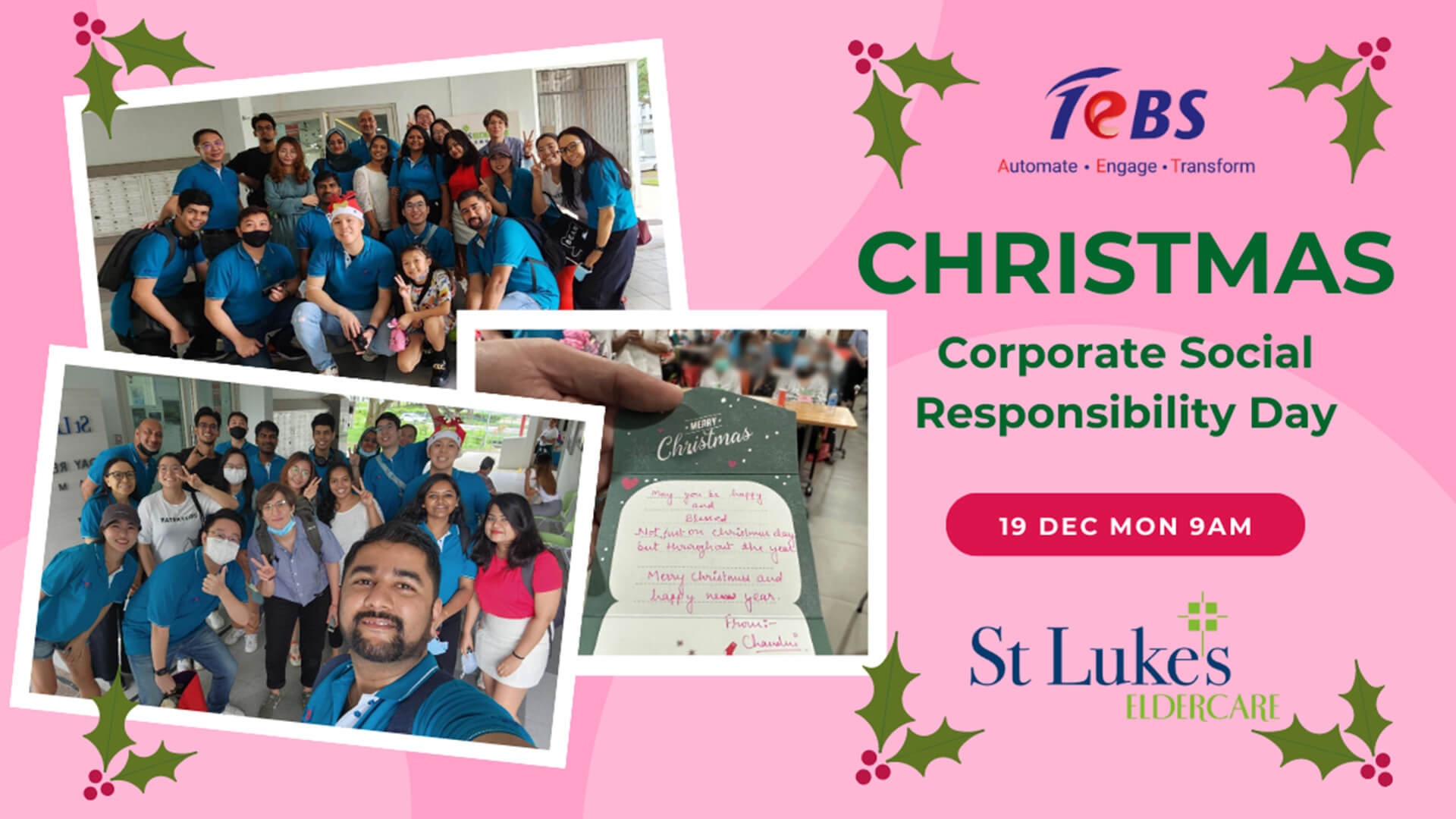 Christmas celebration with St.Lukes Eldercare Centre