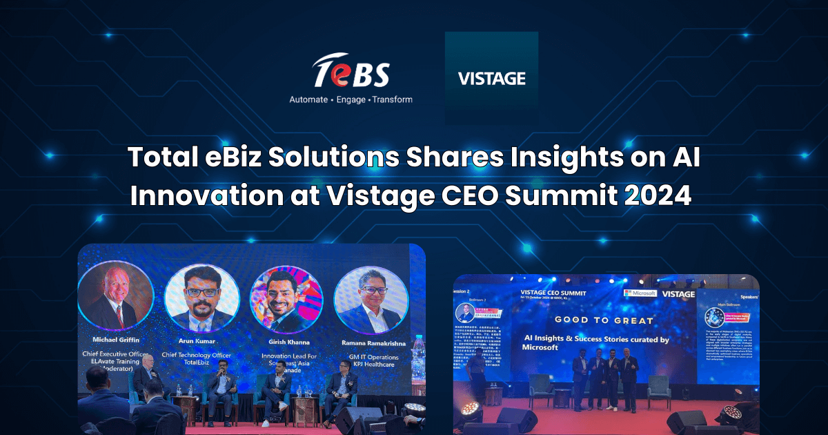 Total eBiz Solutions Shares Insights on AI Innovation at Vistage CEO Summit 2024